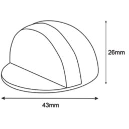 Smith & Locke Half Round Door Stops 43 x 26mm Satin Nickel 3 Pack