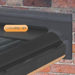 Corrapol-BT Rock n Lock Aluminium Wall Top Flashing Black 165 x 90mm x 3m