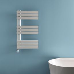 Flomasta 900mm x 500mm 1364BTU White Flat Electric Towel Radiator