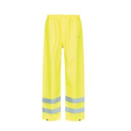 Site Huske Hi-Vis Overtrousers Elasticated Waist Yellow Small 25" W 30" L