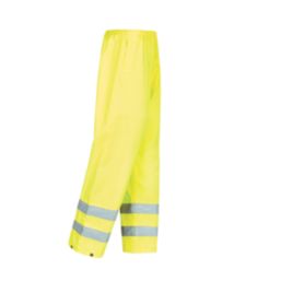 Site Huske Hi-Vis Overtrousers Elasticated Waist Yellow Small 25" W 30" L