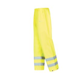 Site Huske Hi-Vis Overtrousers Elasticated Waist Yellow Small 25" W 30" L