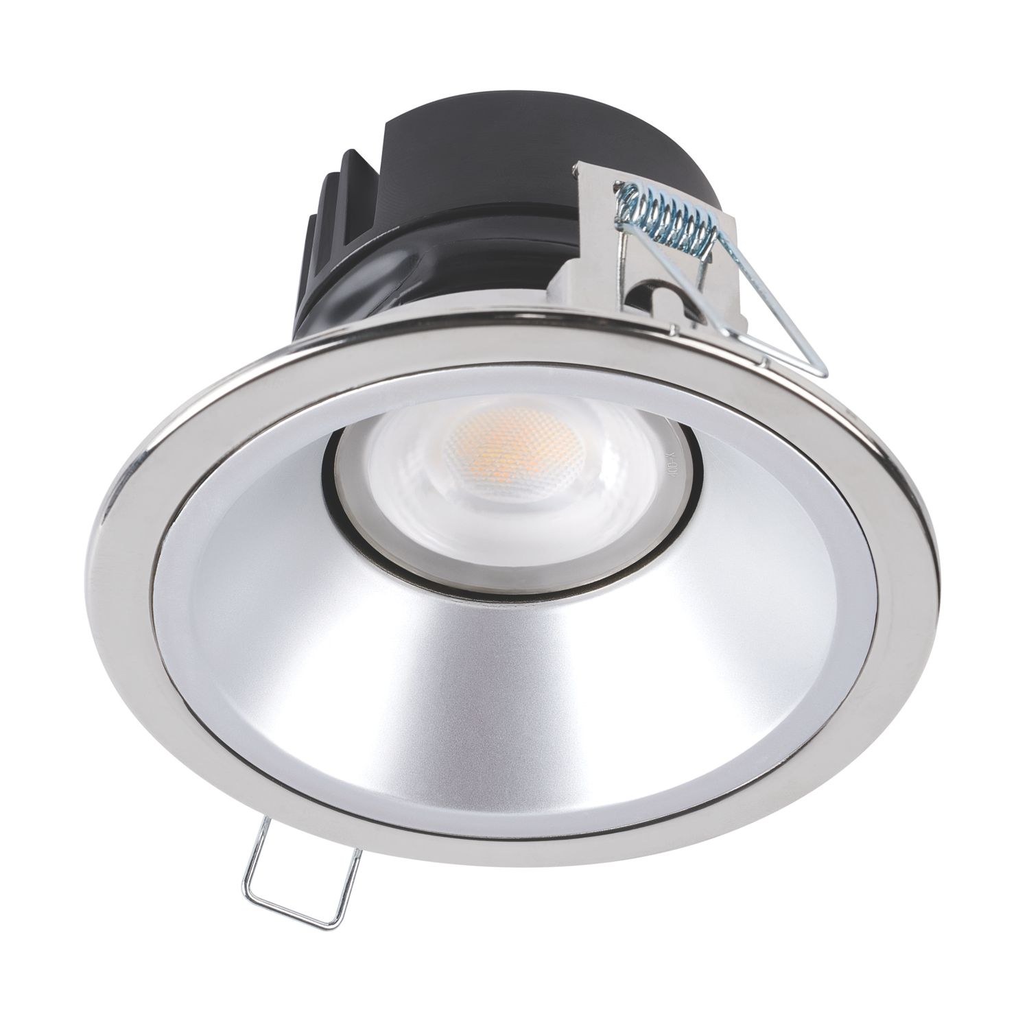 Collingwood H5 500 Silver Reflector Tilt Fire Rated LED Downlight Chrome 5W 550-600lm (462YY)