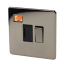 Crabtree Platinum 13A Switched Fused Spur with Neon Black Nickel with Black Inserts