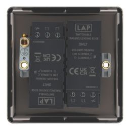 LAP  2-Gang 2-Way LED Dimmer Switch  Antique Brass with Colour-Matched Inserts