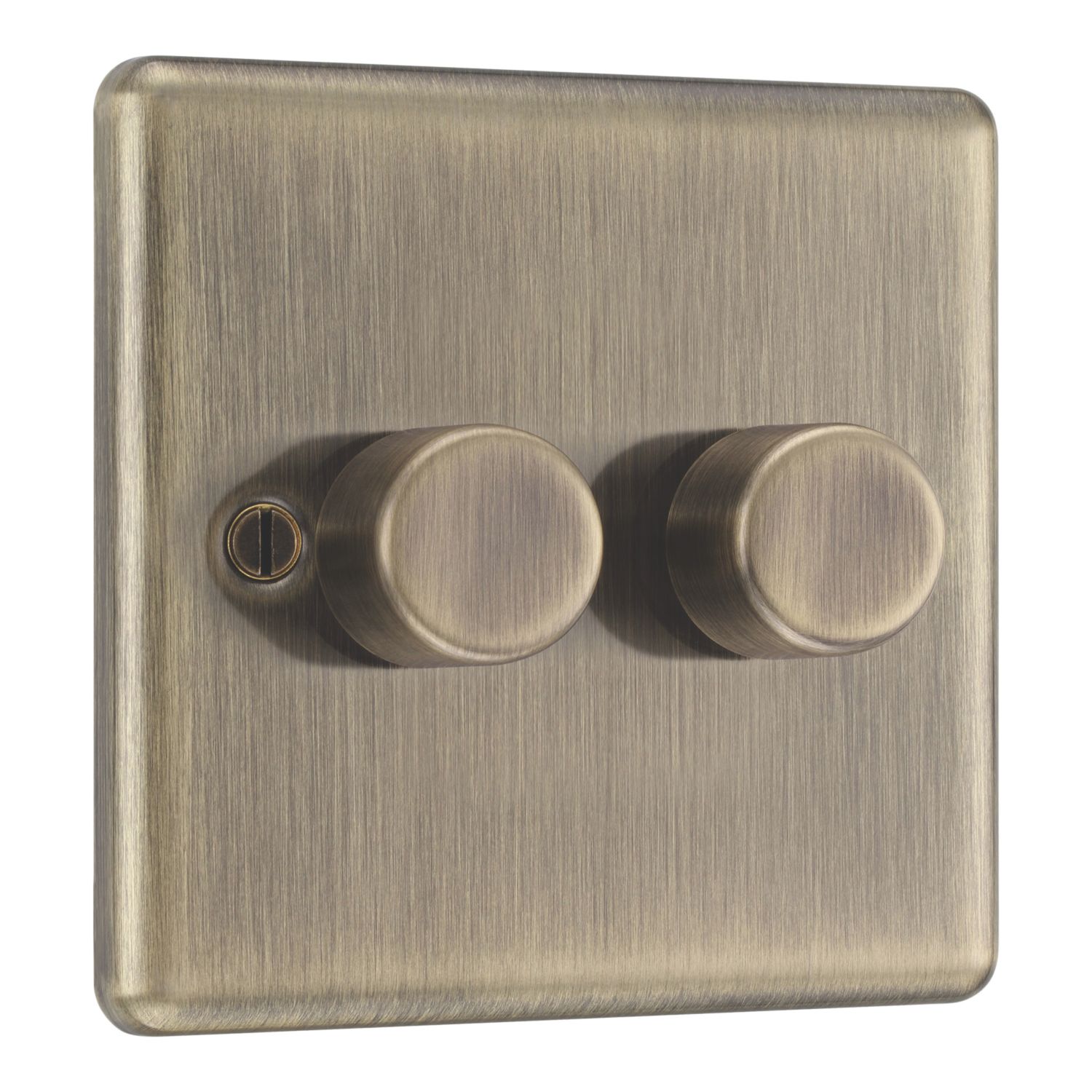 LAP 2-Gang 2-Way LED Dimmer Switch Antique Brass with Colour-Matched Inserts (463CN)