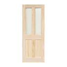 Victorian 2-Clear Light Unfinished Pine Wooden 2-Panel Internal Door 1981 x 762mm