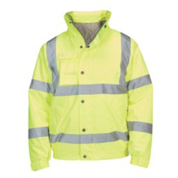 Hi Vis Bomber Jacket Yellow Large 52 Chest Screwfix