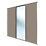 Spacepro Classic 3-Door Sliding Wardrobe Door Kit Stone Grey Frame Stone Grey / Mirror Panel 2672mm x 2260mm