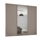 Spacepro Classic 3-Door Sliding Wardrobe Door Kit Stone Grey Frame Stone Grey / Mirror Panel 2672mm x 2260mm