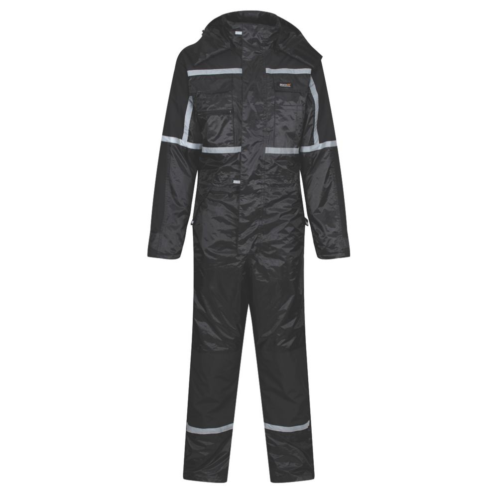 Regatta Waterproof Insulated Overalls Black Medium 40