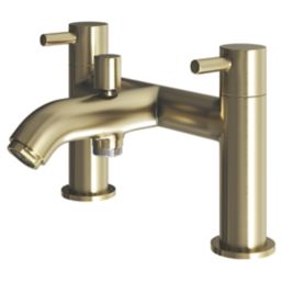ETAL Bounce Brushed Brass 142mm Deck Mounted Dual Control Manual Shower Mixer Tap