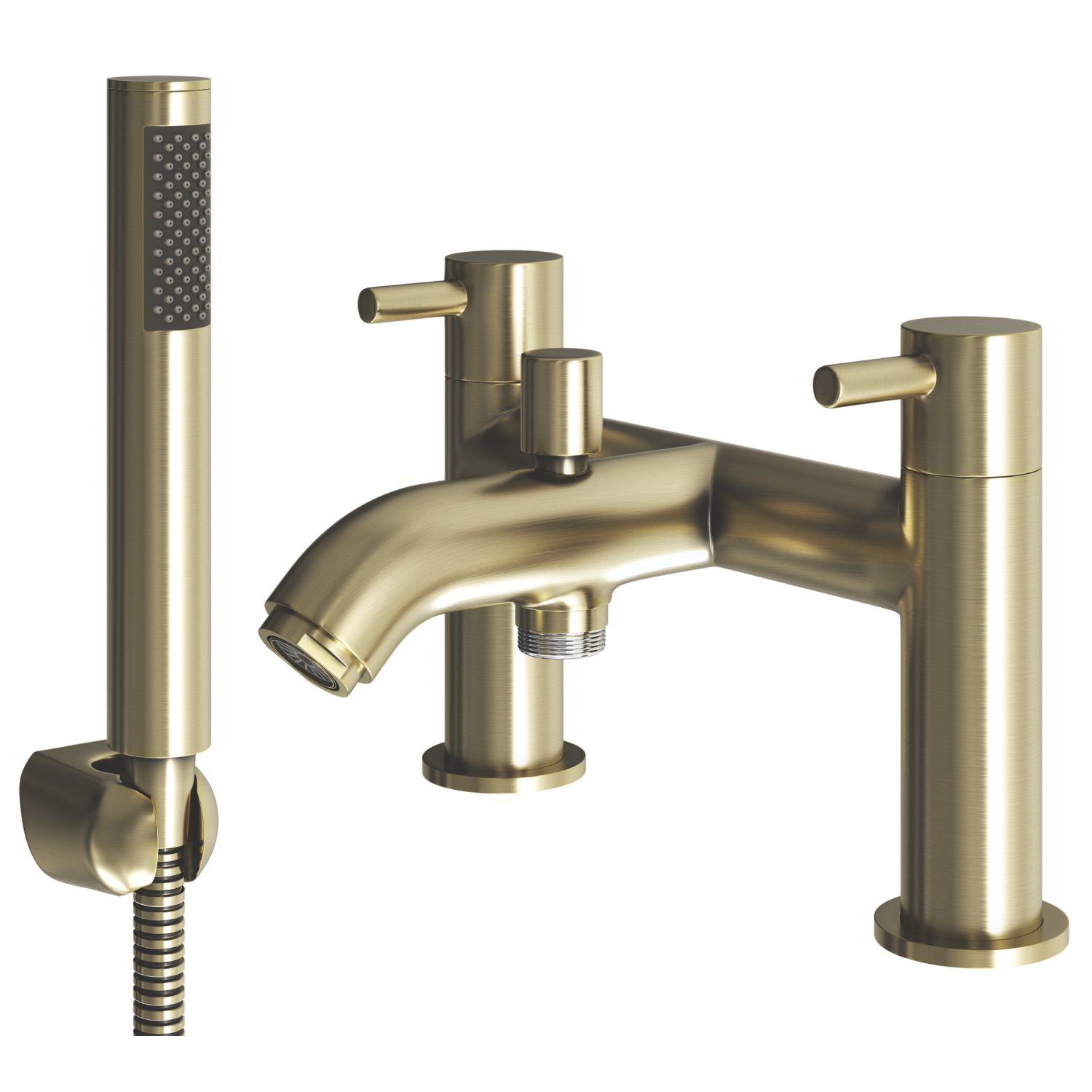 ETAL Bounce Brushed Brass 142mm Deck Mounted Dual Control Manual Shower Mixer Tap (463KG)