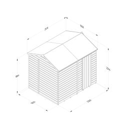Forest Beckwood 7' 6" x 6' (Nominal) Reverse Apex Shiplap Timber Shed with Base