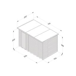 Forest Beckwood 9' 6" x 6' (Nominal) Pent Shiplap Timber Shed with Assembly