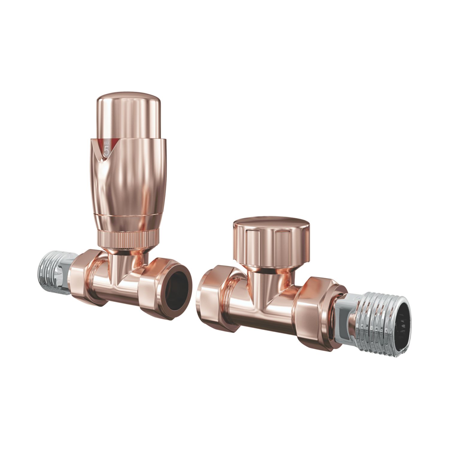 ETAL Danva 15mm x 1/2" Copper Straight Thermostatic Radiator (463RT)