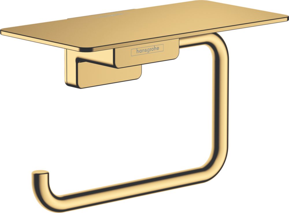 Hansgrohe AddStoris Toilet Roll Holder with Shelf Polished Gold Optic