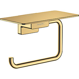 Hansgrohe AddStoris Toilet Roll Holder with Shelf Polished Gold Optic
