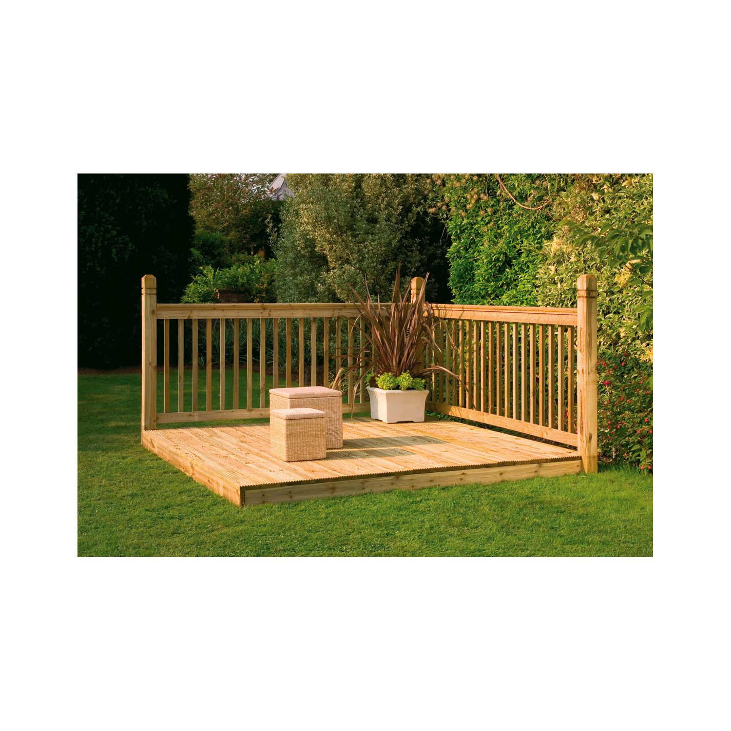 Forest Patio Decking Kit Base & Balustrade 2.4m x 2.4m (46473)