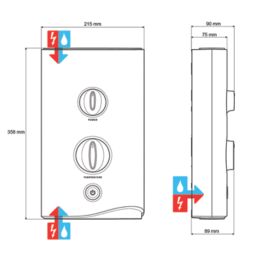 Mira Sport White / Chrome 9.8kW  Manual Electric Shower