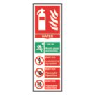 Essentials  Non Photoluminescent "Fire Extinguisher Water" Sign 100mm x 300mm