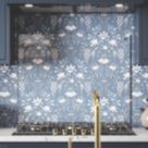 Laura Ashley  Clear with Black Caps Kitchen Splashback 900mm x 750mm x 6mm