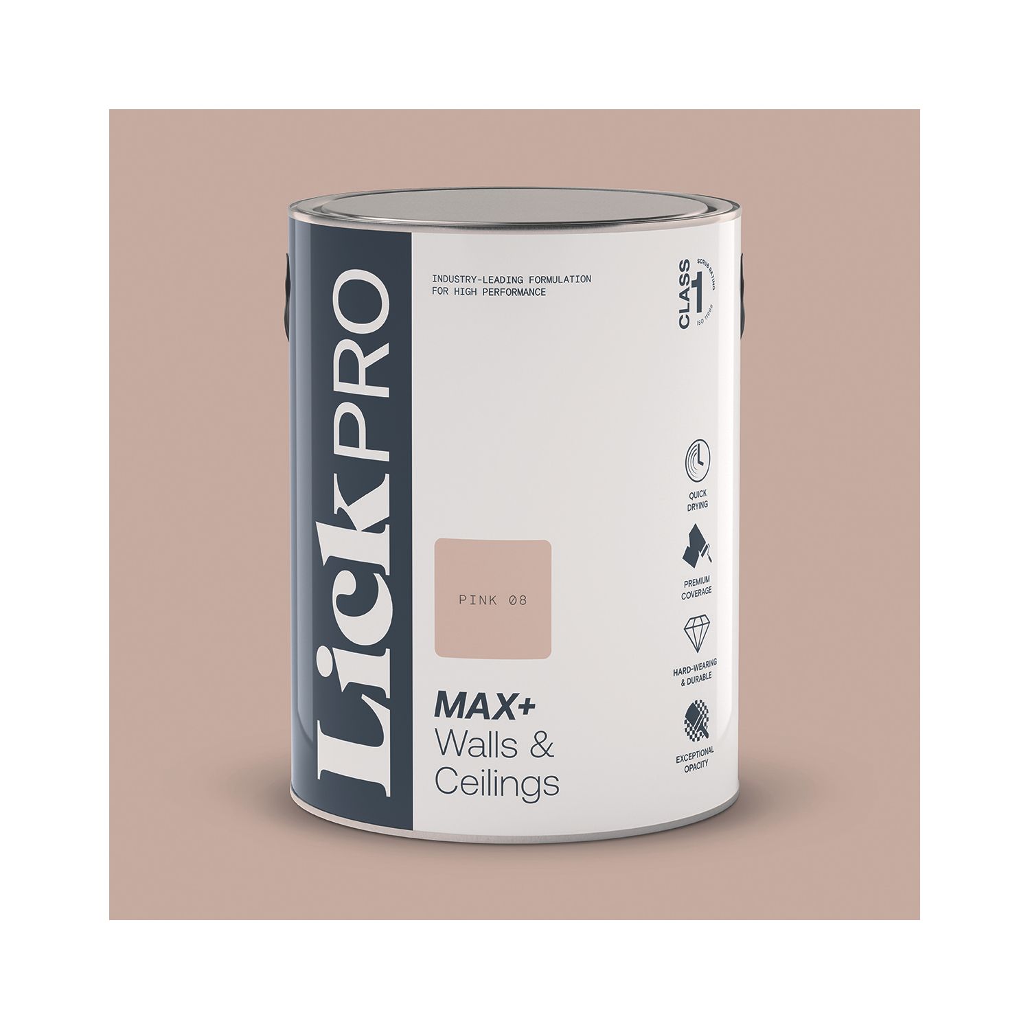 LickPro Max+ 5Ltr Pink 08 Eggshell Emulsion Paint (464JY)