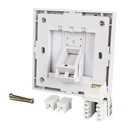 Labgear  1-Gang RJ45 Ethernet Socket White with White Inserts