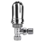 Flomasta  1/2" x 15mm Chrome Angled Modern Thermostatic Radiator Valve Head & Body