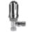Flomasta  1/2" x 15mm Chrome Angled Modern Thermostatic Radiator Valve Head & Body