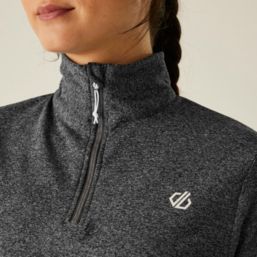 Dare 2B Lowline II Womens Quarter-Zip Fleece Pullover Charcoal Grey Marl - 1MX Size 10