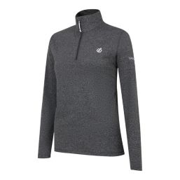 Dare 2B Lowline II Womens Quarter-Zip Fleece Pullover Charcoal Grey Marl - 1MX Size 10