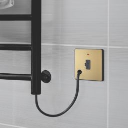 British General Evolve 13A Unswitched Fused Spur with LED Satin Brass with Black Inserts