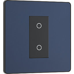 British General Evolve 1-Gang 2-Way LED Single Secondary Trailing Edge Touch Dimmer Switch  Blue with Black Inserts