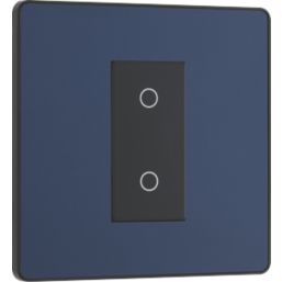 British General Evolve 1-Gang 2-Way LED Single Secondary Trailing Edge Touch Dimmer Switch  Blue with Black Inserts
