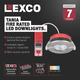 Lexco Tania Fixed  Fire Rated LED Downlight Brushed Nickel 6W 600lm