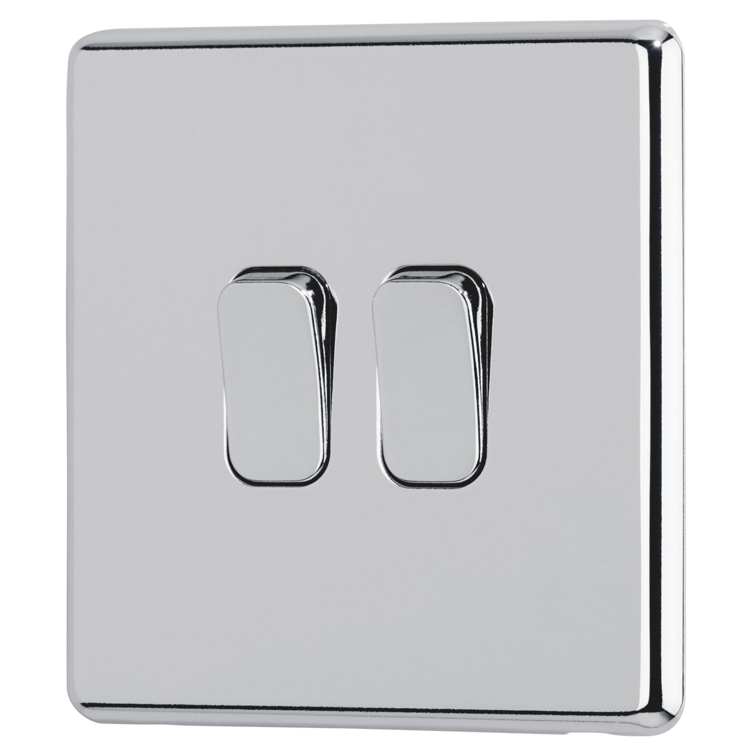Arlec 10A 2-Gang 2-Way Light Switch Polished Chrome (464RU)