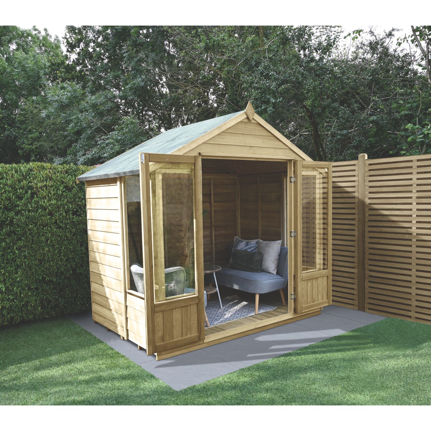 Forest Oakley 8' x 6' (Nominal) Apex Timber Summerhouse with Assembly (464TF)