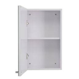 Croydex Carra Mirrored Single-Door Cabinet  White Gloss 300mm x 120mm x 500mm