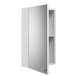 Croydex Carra Mirrored Single-Door Cabinet  White Gloss 300mm x 120mm x 500mm