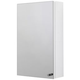 Croydex Carra Mirrored Single-Door Cabinet  White Gloss 300mm x 120mm x 500mm