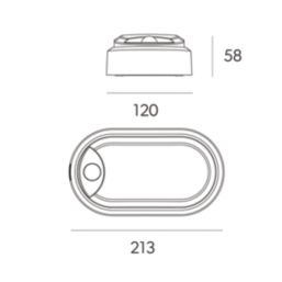 4lite Pylus Outdoor Oval LED Bulkhead Wall Light With PIR Sensor White 12.5W 1100lm