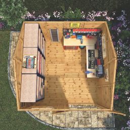 Mercia Modular 9' 6" x 10' (Nominal) Reverse Apex Shiplap T&G Timber Workshop