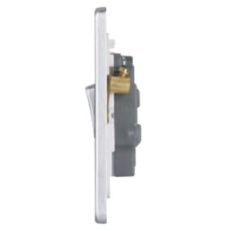 Schneider Electric Ultimate Low Profile 10A 1-Gang 3-Pole Fan Isolator Switch Brushed Chrome  with White Inserts