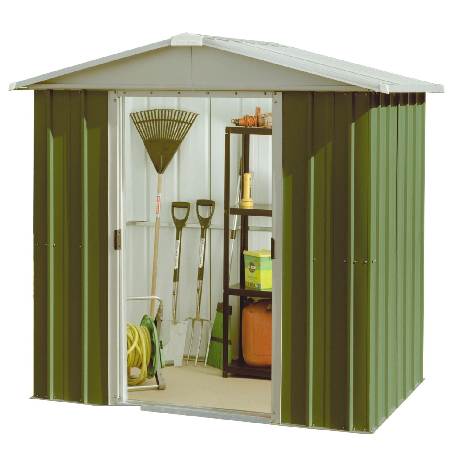 Yardmaster 6' x 4' (Nominal) Apex Metal Shed Green (46536)