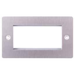 LAP  4-Module Modular Faceplate Brushed Stainless Steel