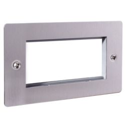 LAP  4-Module Modular Faceplate Brushed Stainless Steel