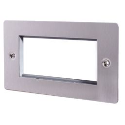 LAP  4-Module Modular Faceplate Brushed Stainless Steel