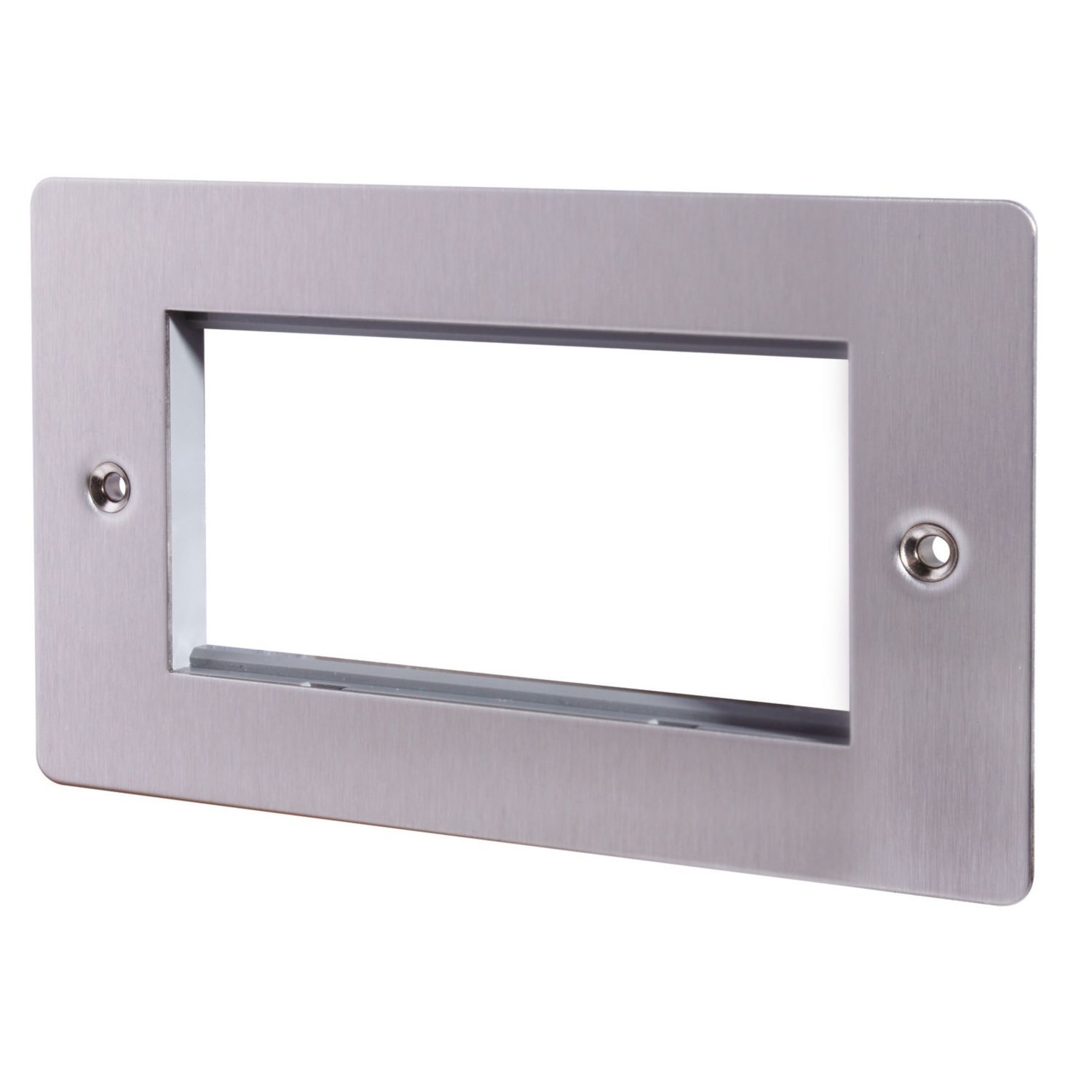 LAP 4-Module Modular Faceplate Brushed Stainless Steel (46537)