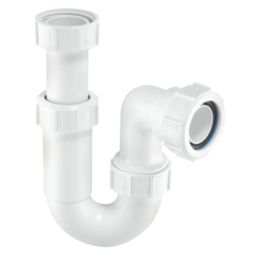 McAlpine Adjustable Inlet Tubular P Trap White 40mm